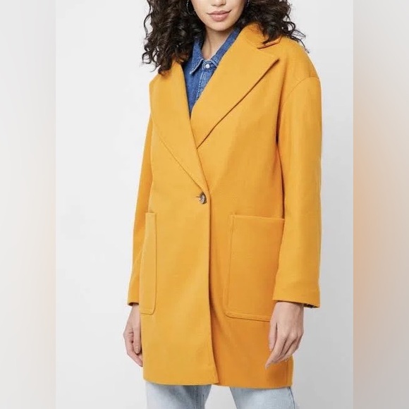Brand New Topshop Mustard Peacoat - Picture 1 of 4